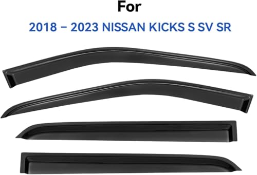 Image of Window Visors Rain Guards for 2018 2019 2020 2021 2022 2023 2024 Nissan Kicks, Out-Channel Window Vent Wind Deflectors Visors Shades for 18-24 Kicks