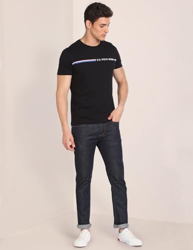 Image of U.S. Polo ASSN. Knitted Cotton T-Shirts for Men - 100% Cotton, Breathable & Comfortable, Half Sleeves Mens Casual T Shirts