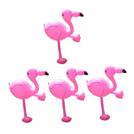 Vaguelly 4 Piezas Flamenco Inflable Juguetes Inflables De Flamencos Piscina para Niños Juguete Cerebral Juguetes De Playa Juguete Flotador De Piscina De Polivinilo Rosa