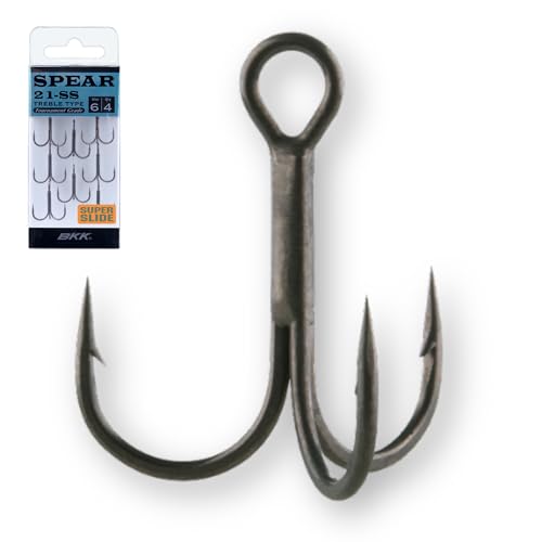 BKK SPEAR-21 SS Freshwater Treble Hook | 4# | 7-Pack | 1X | Super Slide Coating | Needle Point
