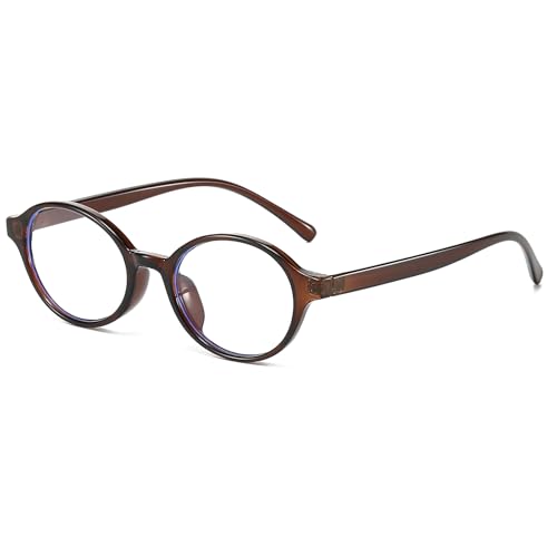 YAMEIZE Gafas de Bloqueo de Luz Azul Ovaladas Pequeñas Montura Retro Gafas con Filtro de Luz Azul Bloqueo Anti Reflejantes para Ordenador Lectura