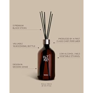 hetras Premium Reed Diffuser Set, Large 16.9 fl. oz | Essential Oil Fragrance Diffuser with Sticks for Home, Office, Bathroom & Room Decor | Hotel Wood Scents | Long-Lasting | House Gift hetras Premium Reed Diffuser Set Large 169 fl oz Essential Oil Fragrance Diffuser with Sticks for Home Office Bathroom Room Decor Hotel Wood Scents Long Lasting House Gift