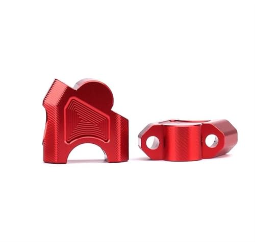 QYQY Motorrad Lenker Riser Für Benelli TRK 702/502X 502/251 28mm Erhöhung Clamp Adapter Lenkererhöhungs-Verstelladapter(ROT)
