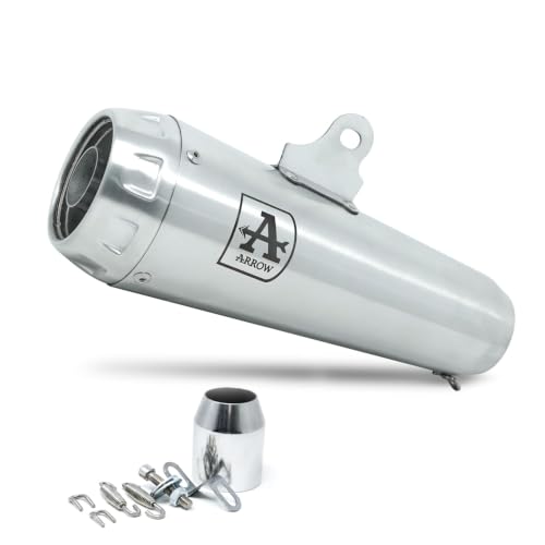 Image of Stainless Steel Motorcycle Exhaust Silencer Muffler | Slip-On Bike Exhaust with Deep Sporty Sound | Rust Resistant | High Flow Performance Exhausts Canister for Street Bikes, Sports (Pack of 1)