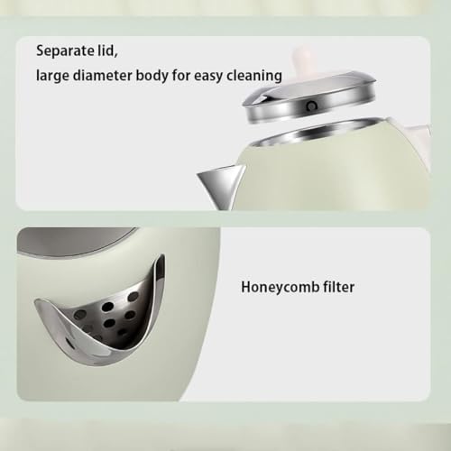 Hervidor eléctrico vintage 1l acero inoxidable gris miniatura 2