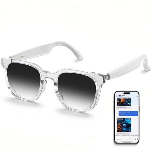 2026 AI Smart Glasses, Bluetooth Glasses for Men Women, Open-Ear Music & Calls, Touch Control, Voice Assistant, Real-Time Translation, 35g Lightweight for Business Meetings, Travel & Daily Use