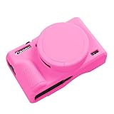 G7X Mark III Case, Soft Silicone Protective Case Cover for Canon Powershot G7X Mark III Digital Camera, Durable Camera Body Skin Protector with Removable Lens Cover - Rosy Pink
