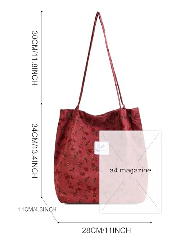 Bolso Tote de pana con gran capacidad y estilo casual miniatura 4