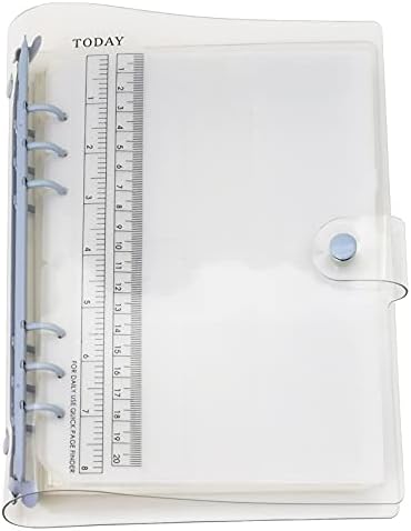 A6 A5 6-Holes Colorful PVC Cover Round Ring View Binder with Snap Button Closure File Folder (Black Rain, A6 Mini Set)