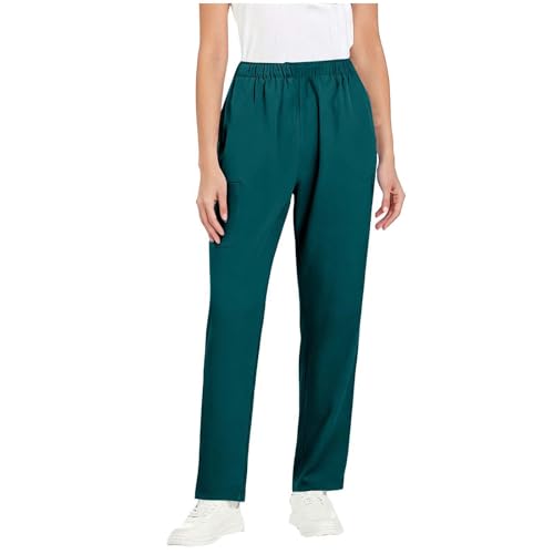 Image of Women's Medica Scrub Pants Pull On Workwear Cargo Pocket Elastic Waist Hospital Uniform Trousers