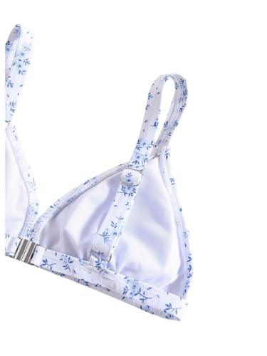 Image of SOLY HUX Girl's Floral Print Bikini Set V Neck Spaghetti Strap Bathing Suit Two Piece Swimsuit