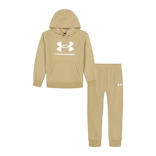 Under Armour Hoodie Set Abbigliamento, Field Khaki Big Logo, 4 Bambini e Ragazzi