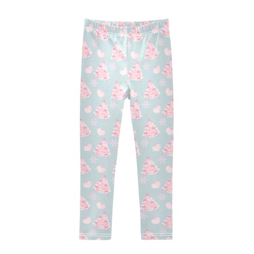 Tree with Bow Girls Leggings,Workout Leggings for Girls Toddler Athletic Legging Size for 3-10T