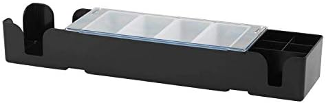 We Can Source It Ltd - Plastic Bar Centre 4 Compartment Black Garnish Condiment Dispenser Bar Pub