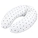 Stillkissen XXL Seitenschläferkissen Baumwolle - Pregnancy Pillow Schwangerschaftskissen Lagerungskissen Erwachsene 165x70 cm Graue Sternchen