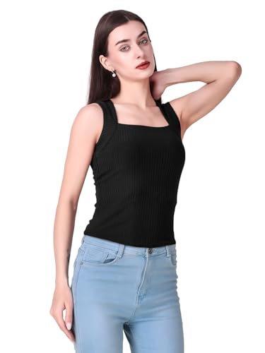 Image of Sizi Women Padded Camisole Workout Top| Tank Top with No Trace,Square Neck Seamless Vest,Elastic Removable Wide Shoulder Strap Camisole