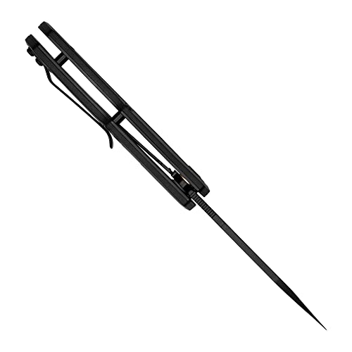 Image of Kershaw Appa Pocket Knife, All-Black, 2.75 Inch Steel Partially Serrated Reverse Tanto Blade, EDC with Assisted Opening, Reversible Pocketclip, Everyday Carry Pocket Knife for Men and Women