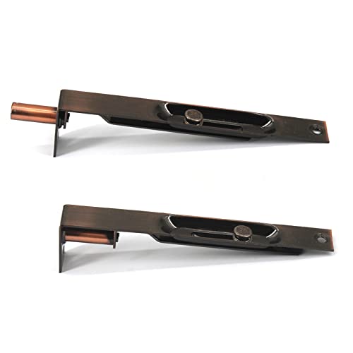 4 Inch Stainless Steel Door Lock Concealed Flush Bolt Slide Latch Bolt with Screws Red Bronze (4 Pieces) - Image 2