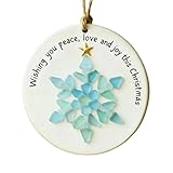 Sea Glass Art, Christmas Tree Ornaments, Christmas Hanging Pendants, Quality Plastic Material, Healing Words Appearance, Suitable for Holiday Presents, Family Gatherings, Indoor (Multicolore)