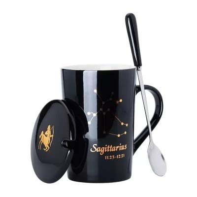 Tasse à eau Sagittaire noir en céramique pour maison et bureau