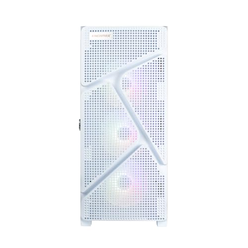 Enermax Marbleshell Mesh MS31, Case Mid-Tower Argb Compatto Con Flusso D'aria, E-ATX, Scheda Madre Atx, 4X Ventole Pwm Argb Bianche Da 120 Mm Preinstallate, 2X Usb 3.0 E Usb 3.2 Type-C, Bianco - 3