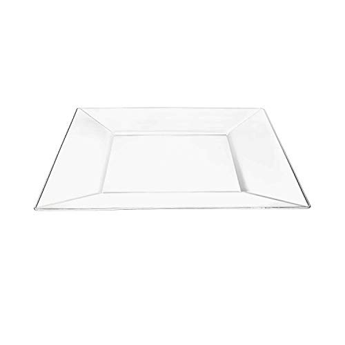 Lillian Tablesettings Square Plastic Plates - 8" | Clear | Pack Of 10 (Model: 30284) #TOP3