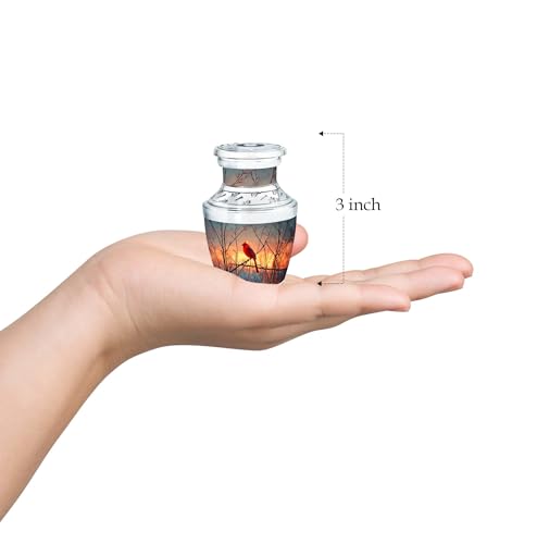 Image of Cardinal Bird Urn Burial Urn for Ashes for Men & Women 3 Inch 4 Qty | Decorative Urns Funeral Urns