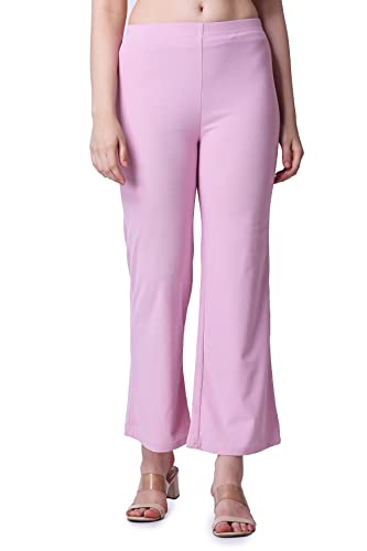 Image of POPWINGS Formal Casual Solid Trousers for Women || Work Trousers for Women || Pull On Trousers for Women || High Waist Plain Women Trousers for Summer