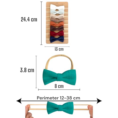 BlueMelon 16-Pack Baby Girl Headbands – Soft Nylon Elastic Bows for Newborns, Infants, Toddlers & Kids – Comfortable, Stylish Hair Accessories in Assorted Colors2