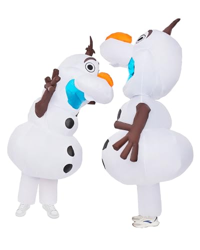 Longteng Olaf Costume Adult Inflatable Costume Men Fancy Dress Halloween Blow Up Suit Cosplay Party