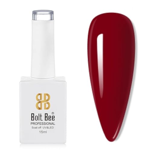 Image of Bolt Bee Red Color Gel Nail Polish Soak Off UV Gel DIY at Home Manicure Salon Nail Art (183, 15ml)