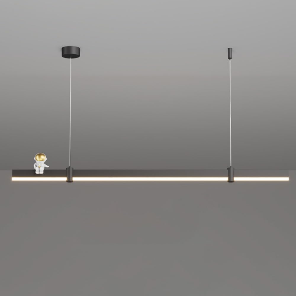 Luminaire suspendu LED chic 100 cm en métal noir pour salle à manger contemporaine
