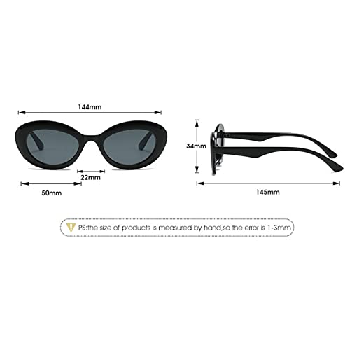 COTIA Vintage Oval Sunglasses Women Tea Gradient Eyewear Shades UV400 Fashion Men Punk Silver Blue Mirror Cat Eye Sun Glasses4