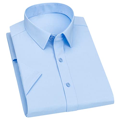 Chemise de mariage pour homme SaoBiiu haut bleu clair décontracté
