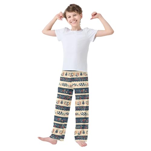 Boys' Pants Christmas Tree Stripe Fruit Long Bottoms Jogger Pants Elastic Waist Trousers with Pockets S-XL2