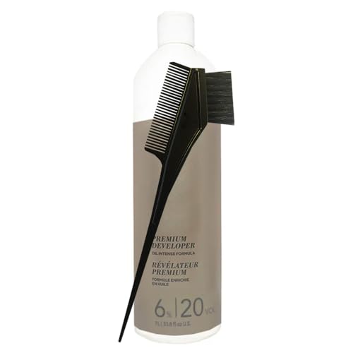 Blond-Me Developer 6% / 20 Volume 33.8 Oz and M Hair Designs Tint Brush Comb (Bundle)