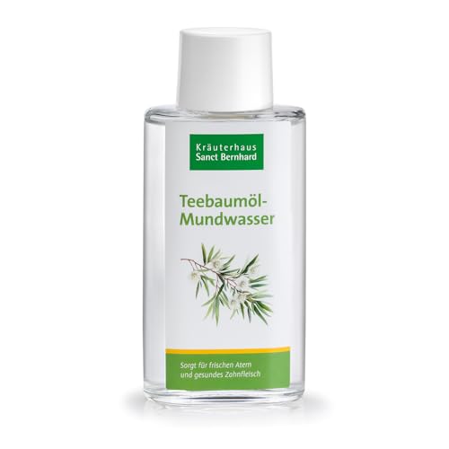 Teebaumöl-Mundwasser mit Teebaumöl, Krauseminzöl, Salbeiöl, Rosmarinöl 100 ml
