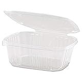 Genpak Plastic Hinged-Lid Deli Containers, 32 Oz, Clear, 100 Containers Per Bag, Pack of 2 Bags