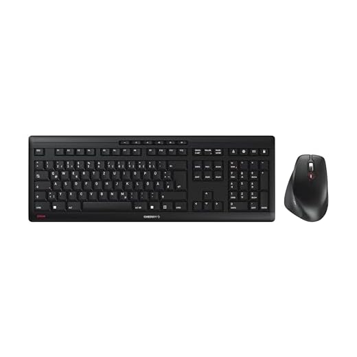 CHERRY STREAM DESKTOP COMFORT, Kabelloses Tastatur-Maus-Set, Deutsches Layout (QWERTZ), 2,4 GHz Funk, Leise Tasten, Ergonomische Rechtshändermaus, Schwarz