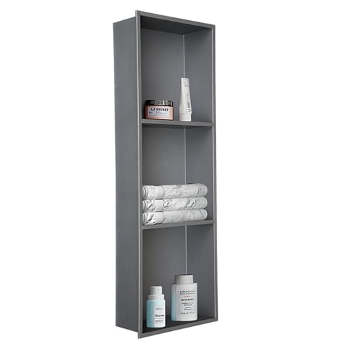 Niche de douche encastrée grise pour ranger vos shampoings sans carrelage