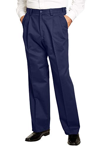 KingSize Men's Big & Tall Relaxed Fit Wrinkle-Free Expandable Waist Pleated Pants