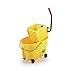 Rubbermaid Commercial WaveBrake Mopping System Bucket and Side-Press Wringer Combo, 26-quart, Yellow (FG748000)
