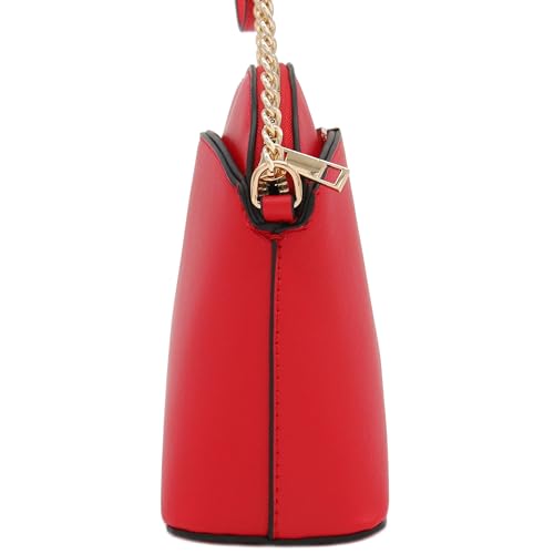 Image of FashionPuzzle Saffiano Small Dome Crossbody bag with Chain Strap