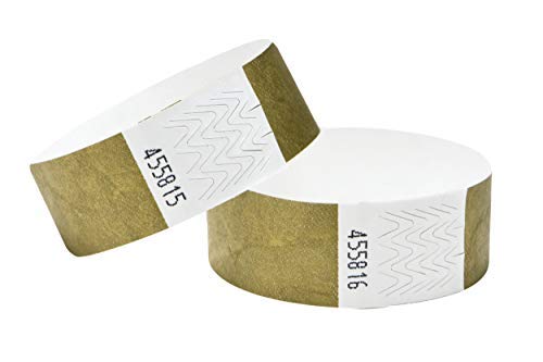 J&R Armbänder, papierähnlich, hergestellt aus Tyvek® 1000 Stück mit 17 Farbvarianten zur Auswahl., gold