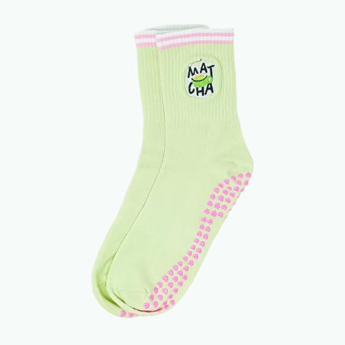 Image of Mint & Oak Pilates Socks with Grips for Women, Ankle Length Non-Slip Yoga Socks, Cotton Ideal For Yoga, Pilates, Gym, Workout, Cute Women's Gift