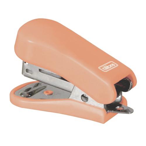 Tilibra - Grampeador 12 Folhas Mini com Extrator, G101, Salmão