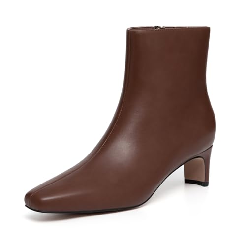Athlefit Women's Square Toe Chunky Heel Ankle Boots Brown Size 7 by Athlefit - Used condition - US$32.37
