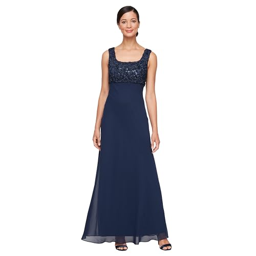 Alex Evenings Women's Long Empire Waist, Two Piece Mother of The Bride Dress with Lace Jacket, (Petite and Regular Sizes)2