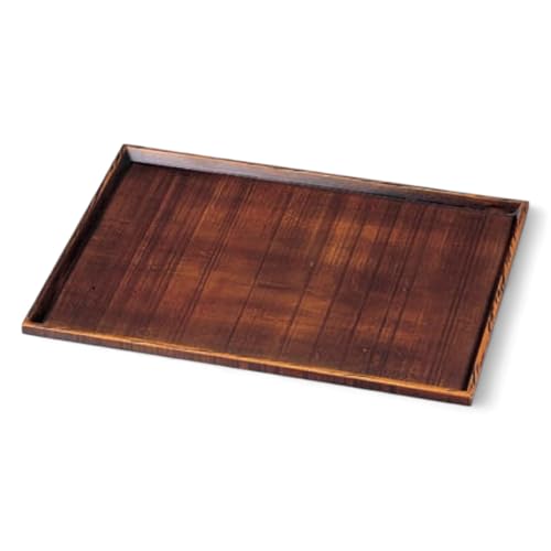 J-kitchens お盆 木製尺4荒彫長手 トレー ( 盆 トレイ おぼん ) 栃塗 42cm 漆器 ( 木製品 ) 日本製