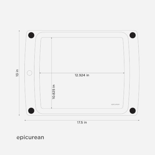Epicurean All-In-One Schneidebrett mit rutschfesten Füßen, 44,5 x 33,0 cm, Schiefer/Schwarz – Ansicht 6
